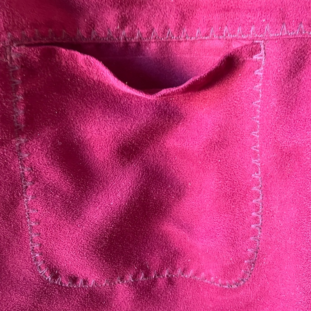 Cherokee Deep Red suede like ladies blouse large - Picture 5 of 14